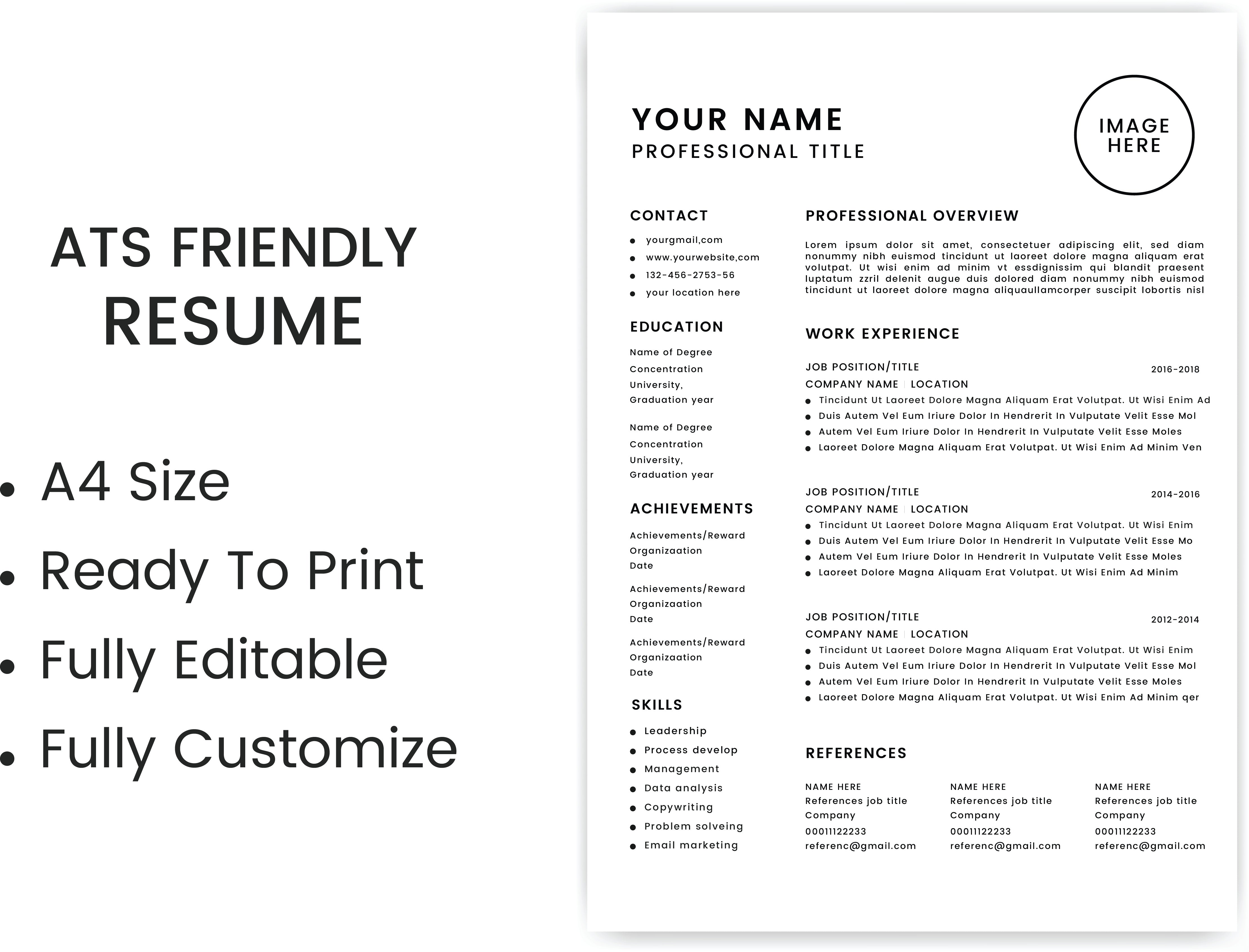 Ats Resume Rates ATS Template - 1 Formatted ATS Resume | Polymath Resumes is a platform ...